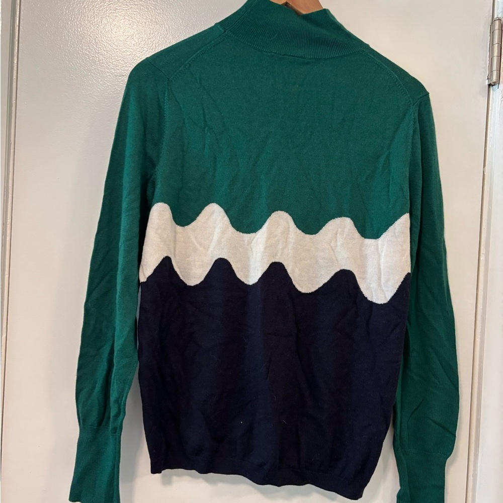 Green and Navy Sweater - Light for Spring